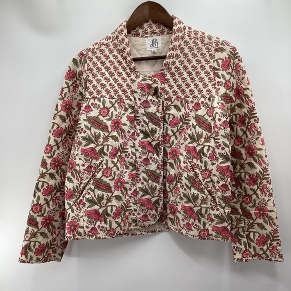 Anthropologie dRA Floral quilted Pink and Cream Women's Jacket